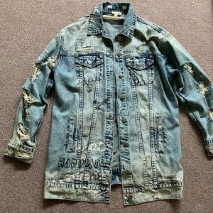 Ripped Oversized Denim Jacket
